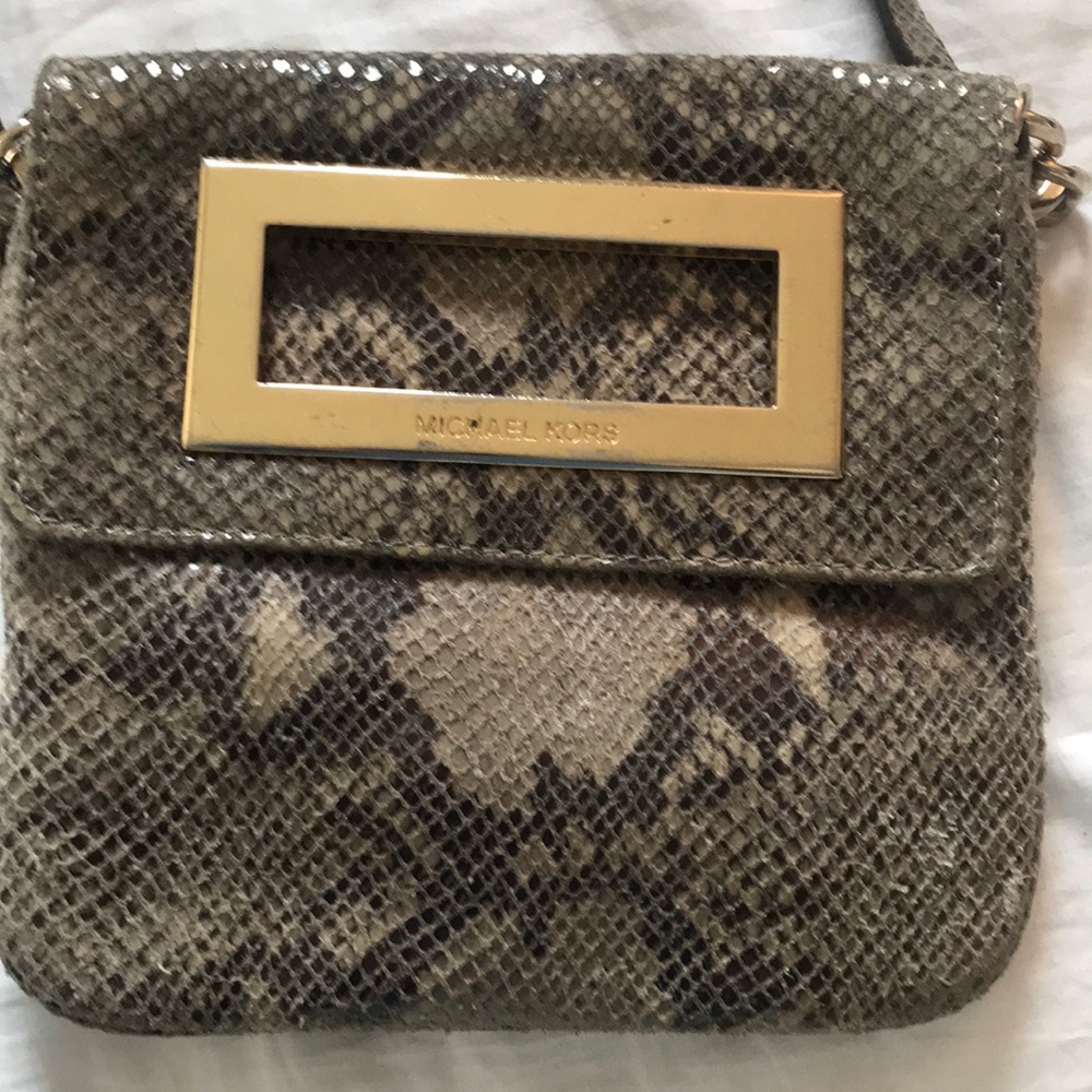 Michael Kors snakeskin cross body bag